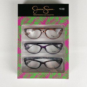 Jessica Simpson +2.50 Reading Glasses Black Purple Tortoise